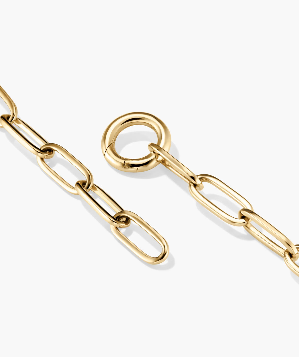 Paperclip Chain Charm Bracelet-14k Yellow Gold / 7.5 inches