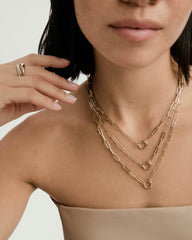 Paperclip Chain Charm Necklace-14k Yellow Gold / 20 inches