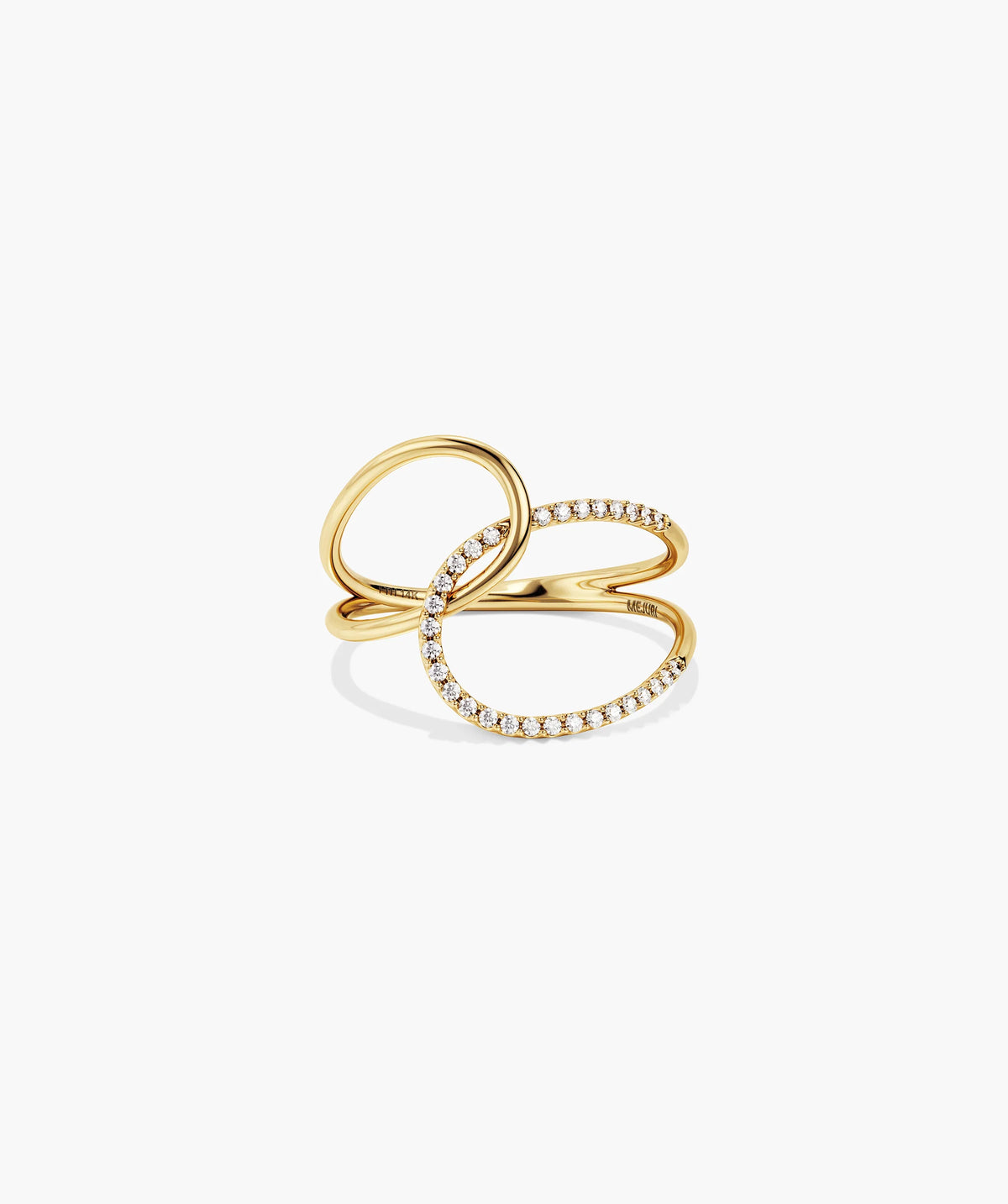 Interconnected Loop PavÃ© Diamond Ring-14k Yellow Gold / Natural Diamond / 5