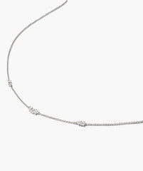 Floating Lab Grown Sapphire Necklace-Sterling Silver / Lab Grown Sapphire / 16-18"
