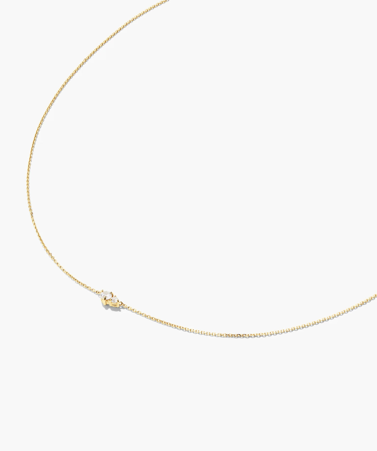Beverly Necklace-10k Yellow Gold / Lab Grown White Sapphire / 14-16"