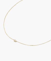 Beverly Necklace-10k Yellow Gold / Lab Grown White Sapphire / 14-16"