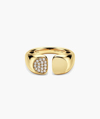 Sabine Open Signet Ring-14k Yellow Gold / Lab Grown Diamond / 7