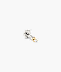 Single Baby Diamond Stud-14k Yellow Gold / Natural Diamond / Flat Back