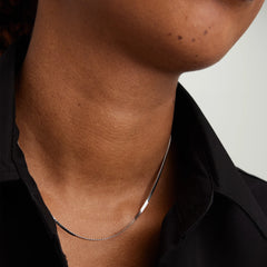 Serpentine Chain Necklace-Sterling Silver / 16 inches