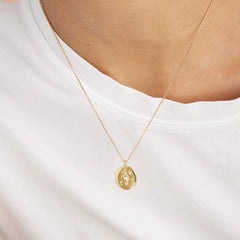 Zodiac Pendant Necklace-18k Gold Vermeil / White Sapphire / Libra