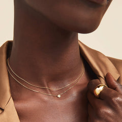 Layered Opal Necklace-18k Gold Vermeil / Opal / 15-17 inches