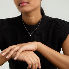 Mini Pearl Pendant Necklace-18k Gold Vermeil / Pearl / 15-17 inches