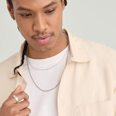 Round Box Chain Necklace-Oxidized Sterling Silver / 22 inches