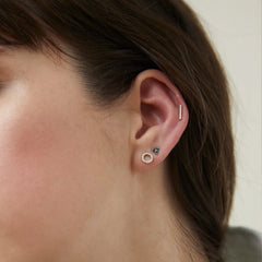 PavÃ© Diamonds Long Bar Studs-14k Yellow Gold / Natural Diamond
