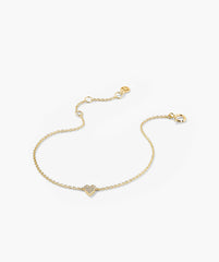 Mini Heart PavÃ© Diamond Bracelet-14k Yellow Gold / Natural Diamond / 7-8 inches