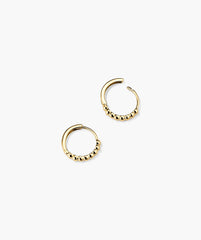 Beaded Huggie Hoops-10k Yellow Gold
