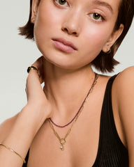 Carmen Beaded Necklace-18k Gold Vermeil / Rhodolite / 16-18"