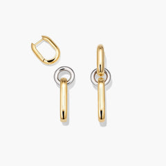 Mixed Convertible Link Earrings-18k Gold Vermeil, Sterling Silver