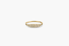 PavÃ© Diamond Slim Signet-14k Yellow Gold / Natural Diamond / 6