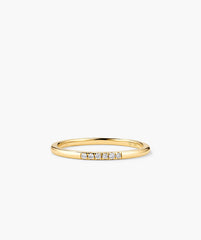 Diamonds Line Ring-14k Yellow Gold / Natural Diamond / 7