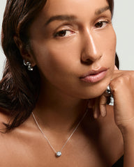 Lucia Necklace-Sterling Silver / Lab Grown White Sapphire / 15-17"
