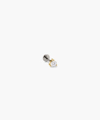 Piercing Studio - Single Round Diamond Flat Back Stud-14k Yellow Gold / Natural Diamond