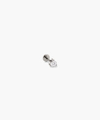 Piercing Studio - Single Round Diamond Flat Back Stud-14k Yellow Gold / Natural Diamond