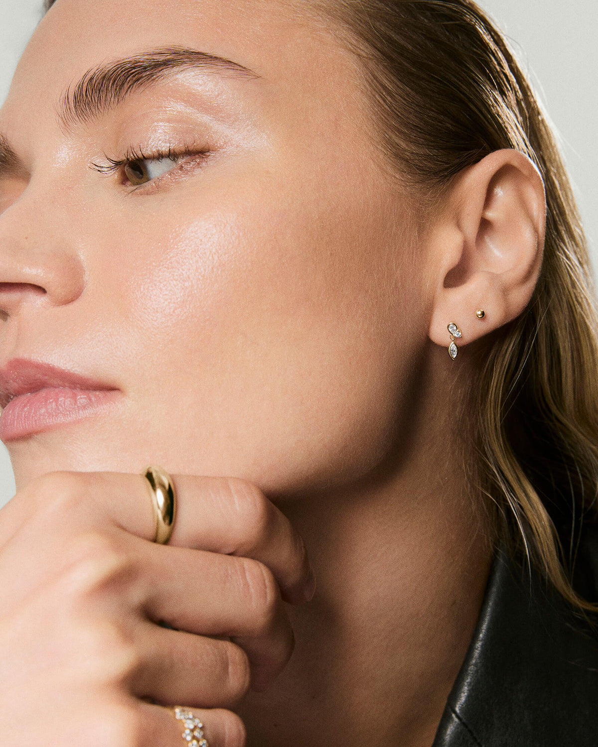 Single Lab Grown Diamond Drop Stud-14k Yellow Gold / Lab Grown Diamond