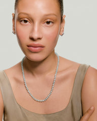 Isla Adjustable Lariat Necklace-Sterling Silver / Aquamarine / 20"