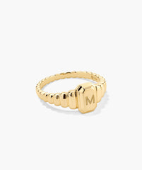 Charlotte Step Cut Signet Ring-14k Yellow Gold / 7