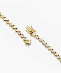 Zadie Bezel Lab Grown Sapphire Tennis Bracelet-18k Gold Vermeil / Lab Grown White Sapphire / 6.5 inches