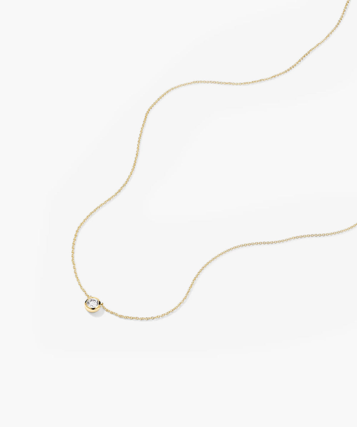 Large Diamond Necklace-14k Yellow Gold / Natural Diamond / 16-18 inches