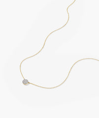 Large PavÃ© Diamond Round Necklace-14k Yellow Gold / Natural Diamond / 16-18 inches