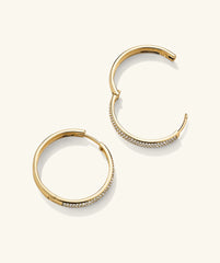 Bold PavÃ© Diamond Large Hoops-14k Yellow Gold / Natural Diamond