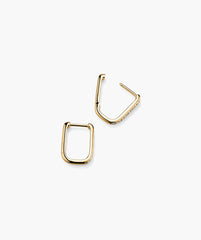 PavÃ© Diamond Small U Hoops-14k Yellow Gold / Natural Diamond