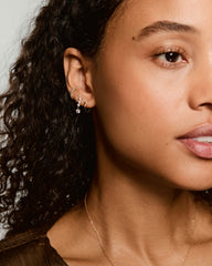 Simone Drop Earrings-18k Gold Vermeil / Lab Grown White Sapphire