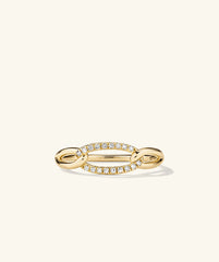 PavÃ© Diamond Oversized Curb Ring-14k Yellow Gold / Natural Diamond / 7