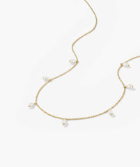 Tiny Pearl Station Necklace-18k Gold Vermeil / Pearl / 16-18 inches