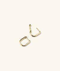 PavÃ© Diamond Huggie U Hoops-14k Yellow Gold / Natural Diamond