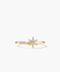 PavÃ© Diamond Star Open Ring-14k Yellow Gold / Natural Diamond / 7