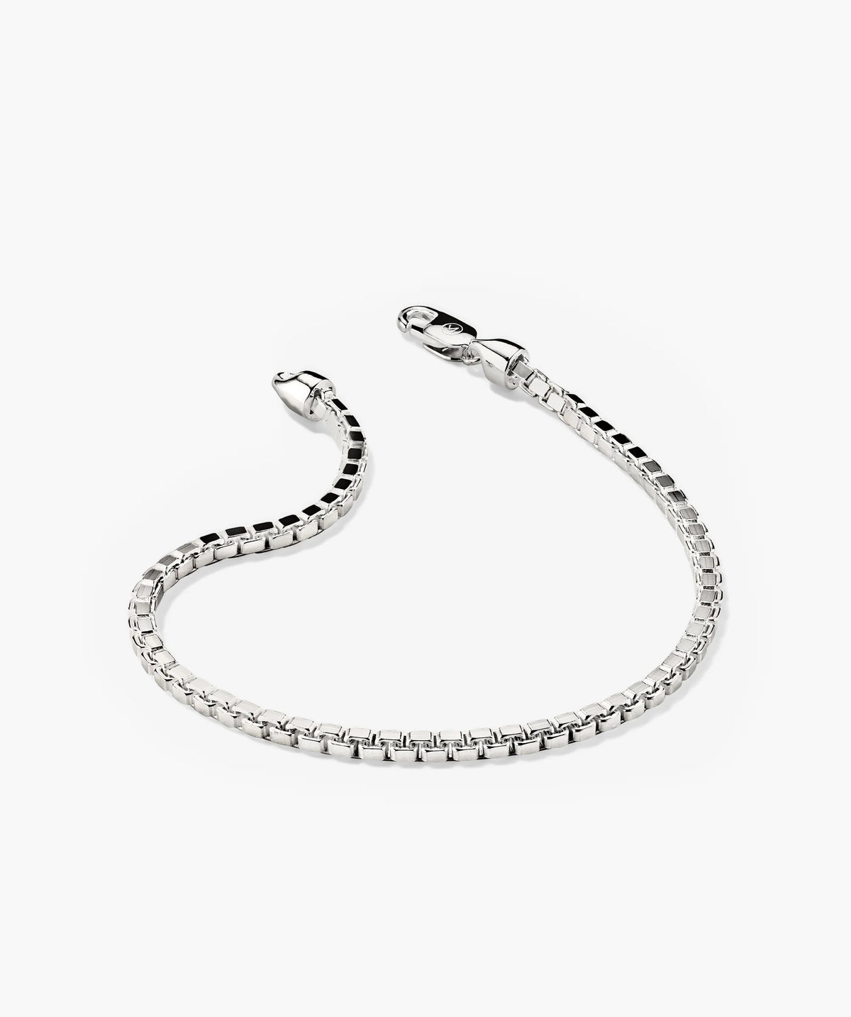 Square Box Chain Bracelet-Sterling Silver / 7.5 inches