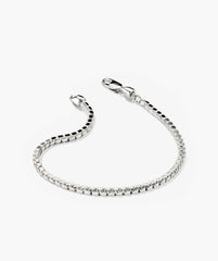 Square Box Chain Bracelet-Sterling Silver / 7.5 inches