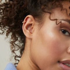Cartilage Beaded Mini Hoop-14k Yellow Gold