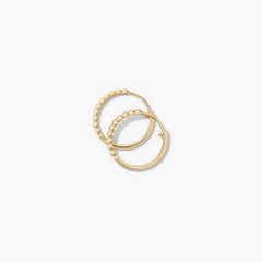 Beaded Small Hoops-10k Yellow Gold