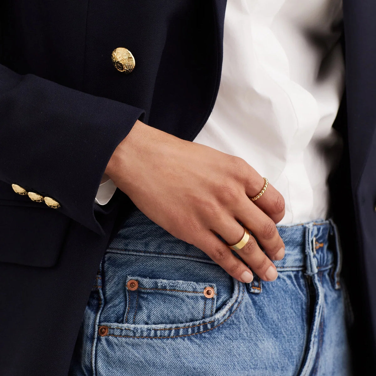 Metallic Sphere Ring-18k Gold Vermeil / 10