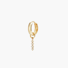 Single Diamond Icicle Hoop Charm-14k Yellow Gold / Natural Diamond