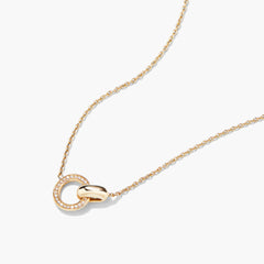 PavÃ© Diamond Linked Necklace-14k Yellow Gold / Natural Diamond / 16-18 inches