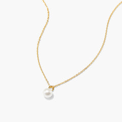 Mini Pearl Pendant Necklace-18k Gold Vermeil / Pearl / 15-17 inches