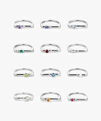Puzzle Stacking Ring-Sterling Silver / Swiss Blue Topaz / 9
