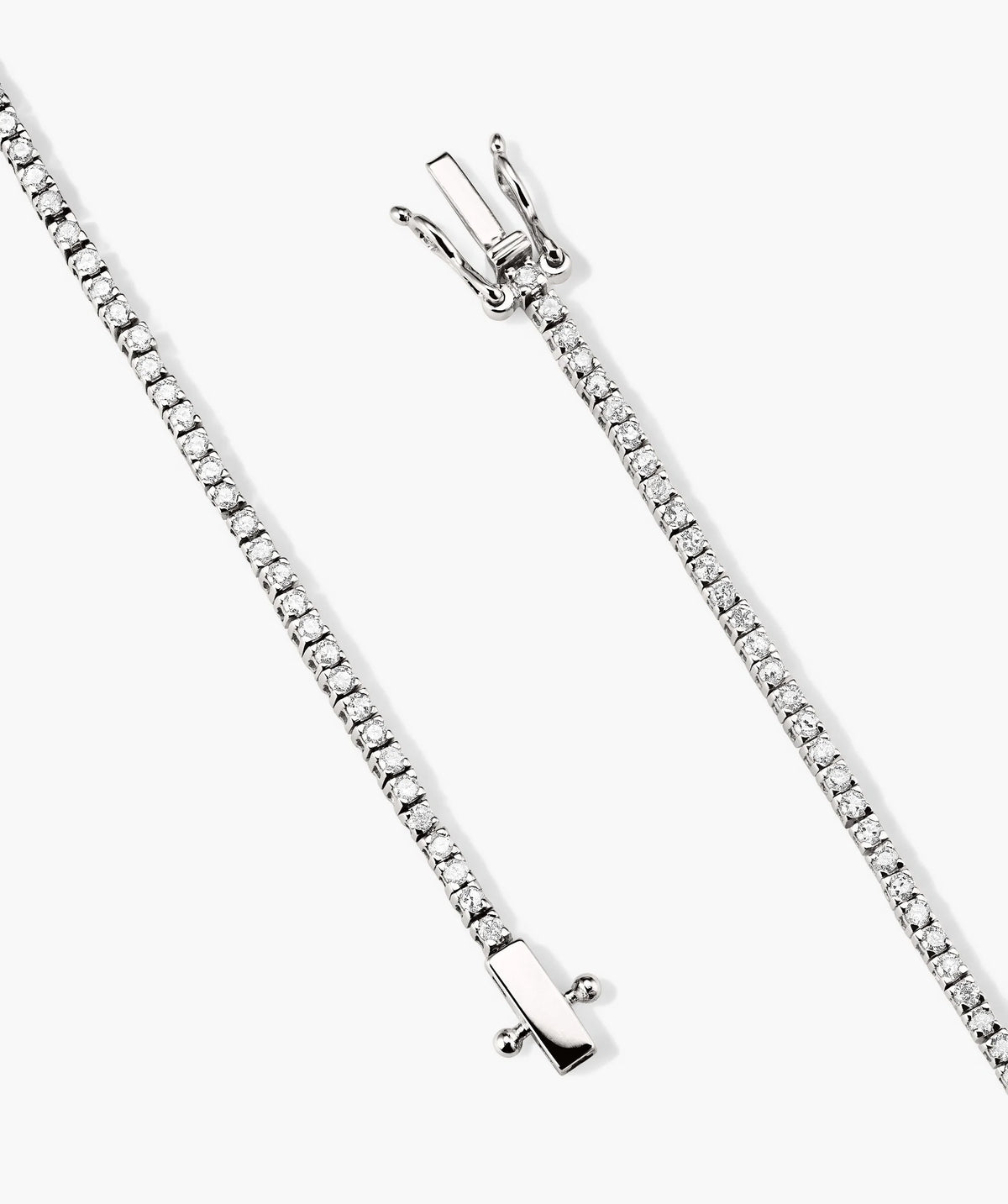Diamond Tennis Bracelet 1.3mm-14k White Gold / Natural Diamond / 7.5 inches