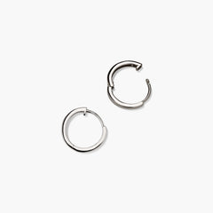 Easy Huggie Hoops-14k White Gold