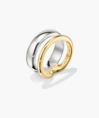 Duet Mixed Ring-18k Gold Vermeil, Sterling Silver / 9