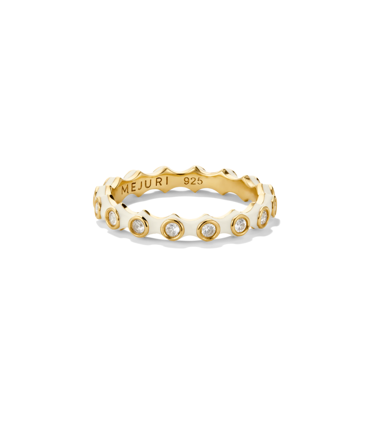 Gemstone Charlotte Stacker Set-18k Gold Vermeil, Cream Enamel / 4 / 4