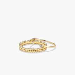 Duo Beaded Stacker Ring-18k Gold Vermeil / 5